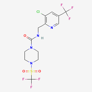 N-{[3-chloro-5-(trifluoromethyl)pyridin-2-yl]methyl}-4-trifluoromethanesulfonylpiperazine-1-carboxamide