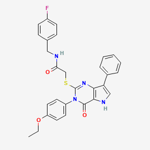 B2959885 2-((3-(4-ethoxyphenyl)-4-oxo-7-phenyl-4,5-dihydro-3H-pyrrolo[3,2-d]pyrimidin-2-yl)thio)-N-(4-fluorobenzyl)acetamide CAS No. 2034486-00-3