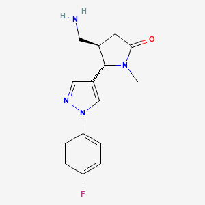 (4R,5S)-4-(Aminomethyl)-5-[1-(4-fluorophenyl)pyrazol-4-yl]-1-methylpyrrolidin-2-one
