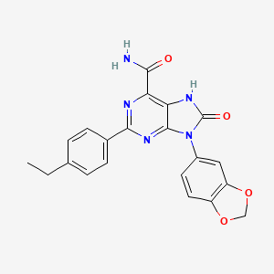 molecular formula C21H17N5O4 B2959914 9-(1,3-benzodioxol-5-yl)-2-(4-ethylphenyl)-8-oxo-7H-purine-6-carboxamide CAS No. 898443-35-1