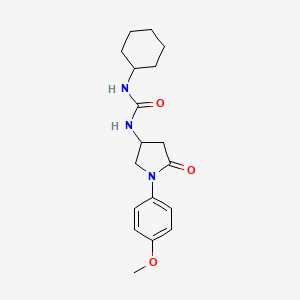 molecular formula C18H25N3O3 B2959918 1-Cyclohexyl-3-(1-(4-methoxyphenyl)-5-oxopyrrolidin-3-yl)urea CAS No. 877640-36-3