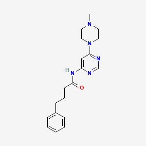 molecular formula C19H25N5O B2959919 N-(6-(4-methylpiperazin-1-yl)pyrimidin-4-yl)-4-phenylbutanamide CAS No. 1421464-21-2