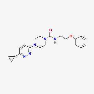 molecular formula C20H25N5O2 B2959921 4-(6-cyclopropylpyridazin-3-yl)-N-(2-phenoxyethyl)piperazine-1-carboxamide CAS No. 2034307-36-1