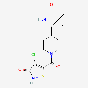 4-Chloro-5-[4-(3,3-dimethyl-4-oxoazetidin-2-yl)piperidine-1-carbonyl]-1,2-thiazol-3-one
