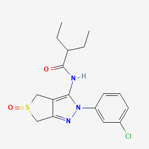 molecular formula C17H20ClN3O2S B2959926 N-[2-(3-chlorophenyl)-5-oxo-4,6-dihydrothieno[3,4-c]pyrazol-3-yl]-2-ethylbutanamide CAS No. 958587-41-2