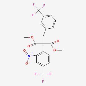 molecular formula C20H15F6NO6 B2959936 2-[2-硝基-4-(三氟甲基)苯基]-2-[3-(三氟甲基)苄基]丙二酸二甲酯 CAS No. 865658-14-6