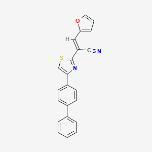(E)-2-(4-([1,1'-biphenyl]-4-yl)thiazol-2-yl)-3-(furan-2-yl)acrylonitrile