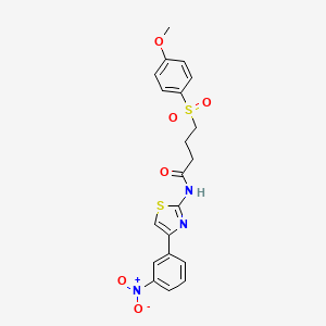 molecular formula C20H19N3O6S2 B2959941 4-((4-甲氧基苯基)磺酰基)-N-(4-(3-硝基苯基)噻唑-2-基)丁酰胺 CAS No. 941987-25-3