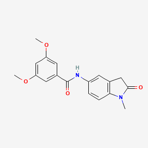 molecular formula C18H18N2O4 B2959944 3,5-dimethoxy-N-(1-methyl-2-oxoindolin-5-yl)benzamide CAS No. 921542-77-0