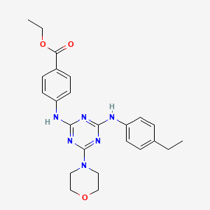 Ethyl 4-({4-[(4-ethylphenyl)amino]-6-(morpholin-4-yl)-1,3,5-triazin-2-yl}amino)benzoate