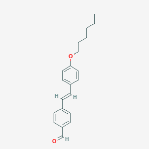 molecular formula C21H24O2 B295996 4-{2-[4-(Hexyloxy)phenyl]vinyl}benzaldehyde 