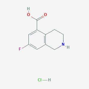 molecular formula C10H11ClFNO2 B2959967 7-fluoro-1,2,3,4-tetrahydroisoquinoline-5-carboxylic acid hydrochloride CAS No. 2305255-07-4