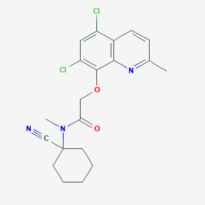 molecular formula C20H21Cl2N3O2 B2959982 N-(1-cyanocyclohexyl)-2-[(5,7-dichloro-2-methylquinolin-8-yl)oxy]-N-methylacetamide CAS No. 940234-99-1