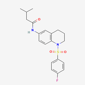 molecular formula C20H23FN2O3S B2959986 N-[1-(4-fluorophenyl)sulfonyl-3,4-dihydro-2H-quinolin-6-yl]-3-methylbutanamide CAS No. 941882-49-1