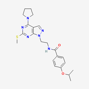 molecular formula C22H28N6O2S B2959989 4-isopropoxy-N-(2-(6-(methylthio)-4-(pyrrolidin-1-yl)-1H-pyrazolo[3,4-d]pyrimidin-1-yl)ethyl)benzamide CAS No. 941942-07-0