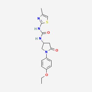 molecular formula C17H20N4O3S B2959998 1-(1-(4-Ethoxyphenyl)-5-oxopyrrolidin-3-yl)-3-(4-methylthiazol-2-yl)urea CAS No. 891103-14-3