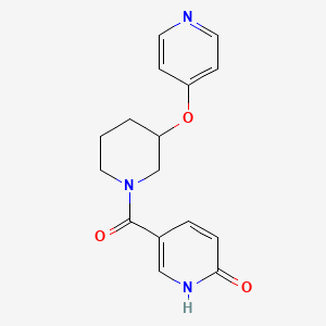 molecular formula C16H17N3O3 B2960030 5-(3-(pyridin-4-yloxy)piperidine-1-carbonyl)pyridin-2(1H)-one CAS No. 2034396-09-1