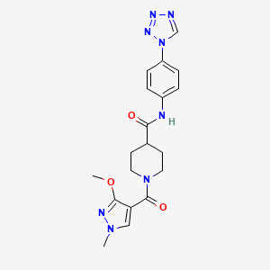 molecular formula C19H22N8O3 B2960044 N-(4-(1H-四唑-1-基)苯基)-1-(3-甲氧基-1-甲基-1H-吡唑-4-羰基)哌啶-4-甲酰胺 CAS No. 1226443-78-2