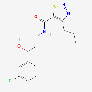 molecular formula C15H18ClN3O2S B2960045 N-(3-(3-chlorophenyl)-3-hydroxypropyl)-4-propyl-1,2,3-thiadiazole-5-carboxamide CAS No. 2034466-77-6