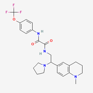 molecular formula C25H29F3N4O3 B2960051 N-[2-(1-methyl-1,2,3,4-tetrahydroquinolin-6-yl)-2-pyrrolidin-1-ylethyl]-N'-[4-(trifluoromethoxy)phenyl]ethanediamide CAS No. 922119-70-8