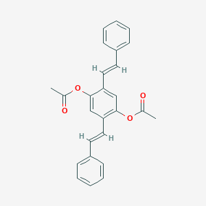 molecular formula C26H22O4 B296006 4-(Acetyloxy)-2,5-bis(2-phenylvinyl)phenyl acetate 