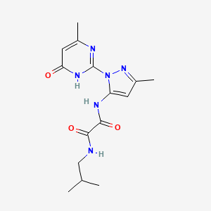 molecular formula C15H20N6O3 B2960061 N1-异丁基-N2-(3-甲基-1-(4-甲基-6-氧代-1,6-二氢嘧啶-2-基)-1H-吡唑-5-基)草酰胺 CAS No. 1013889-38-7