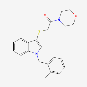 molecular formula C22H24N2O2S B2960079 2-((1-(2-甲基苄基)-1H-吲哚-3-基)硫代)-1-吗啉乙酮 CAS No. 450347-32-7