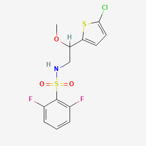 molecular formula C13H12ClF2NO3S2 B2960081 N-(2-(5-氯噻吩-2-基)-2-甲氧基乙基)-2,6-二氟苯磺酰胺 CAS No. 2034405-19-9