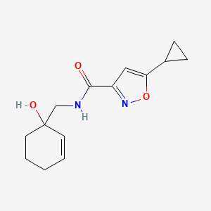 molecular formula C14H18N2O3 B2960085 5-环丙基-N-[(1-羟基环己-2-烯-1-基)甲基]-1,2-恶唑-3-甲酰胺 CAS No. 2097894-74-9