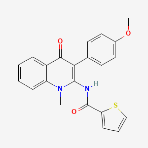 molecular formula C22H18N2O3S B2960091 N-[3-(4-methoxyphenyl)-1-methyl-4-oxo-1,4-dihydroquinolin-2-yl]thiophene-2-carboxamide CAS No. 883959-55-5