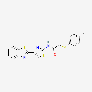 molecular formula C19H15N3OS3 B2960095 N-(4-(benzo[d]thiazol-2-yl)thiazol-2-yl)-2-(p-tolylthio)acetamide CAS No. 895456-69-6