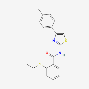 molecular formula C19H18N2OS2 B2960096 2-(ethylthio)-N-(4-(p-tolyl)thiazol-2-yl)benzamide CAS No. 922617-40-1