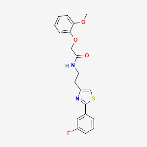 molecular formula C20H19FN2O3S B2960105 N-[2-[2-(3-氟苯基)-1,3-噻唑-4-基]乙基]-2-(2-甲氧基苯氧基)乙酰胺 CAS No. 923227-67-2
