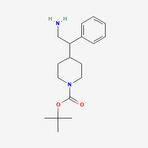 molecular formula C18H28N2O2 B2960106 Tert-butyl 4-(2-amino-1-phenylethyl)piperidine-1-carboxylate CAS No. 1226997-63-2