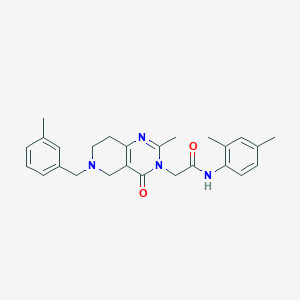 molecular formula C26H30N4O2 B2960113 N-(2,4-dimethylphenyl)-2-(2-methyl-6-(3-methylbenzyl)-4-oxo-5,6,7,8-tetrahydropyrido[4,3-d]pyrimidin-3(4H)-yl)acetamide CAS No. 1251571-96-6