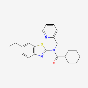 N-(6-ethylbenzo[d]thiazol-2-yl)-N-(pyridin-2-ylmethyl)cyclohexanecarboxamide