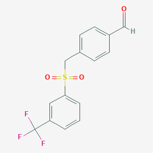 4-[[3-(Trifluoromethyl)phenyl]sulfonylmethyl]benzaldehyde