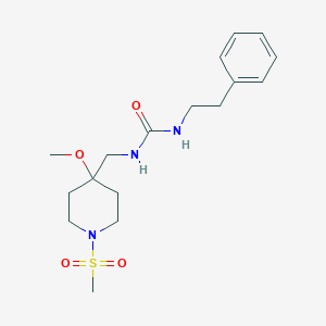 molecular formula C17H27N3O4S B2960120 3-[(1-Methanesulfonyl-4-methoxypiperidin-4-yl)methyl]-1-(2-phenylethyl)urea CAS No. 2415622-23-8