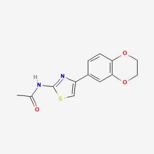 molecular formula C13H12N2O3S B2960124 N-(4-(2,3-dihydrobenzo[b][1,4]dioxin-6-yl)thiazol-2-yl)acetamide CAS No. 864860-91-3
