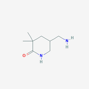molecular formula C8H16N2O B2960128 5-(氨甲基)-3,3-二甲基哌啶-2-酮 CAS No. 2378503-45-6