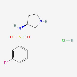 molecular formula C10H14ClFN2O2S B2960132 (S)-3-Fluoro-N-(pyrrolidin-3-yl)benzenesulfonamide hydrochloride CAS No. 1354018-70-4