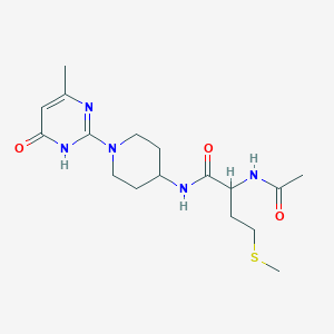 molecular formula C17H27N5O3S B2960136 2-acetamido-N-(1-(4-methyl-6-oxo-1,6-dihydropyrimidin-2-yl)piperidin-4-yl)-4-(methylthio)butanamide CAS No. 1902913-19-2