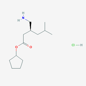 molecular formula C13H26ClNO2 B2960139 cyclopentyl (3S)-3-(aminomethyl)-5-methylhexanoate hydrochloride CAS No. 1909293-91-9