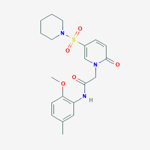 molecular formula C20H25N3O5S B2960143 N-(2-methoxy-5-methylphenyl)-2-[2-oxo-5-(piperidin-1-ylsulfonyl)pyridin-1(2H)-yl]acetamide CAS No. 1251626-04-6