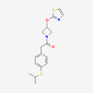molecular formula C17H20N2O2S2 B2960149 2-(4-(Isopropylthio)phenyl)-1-(3-(thiazol-2-yloxy)azetidin-1-yl)ethanone CAS No. 1797367-29-3