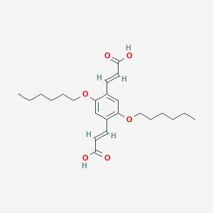 molecular formula C24H34O6 B296015 3-[4-(2-Carboxyvinyl)-2,5-bis(hexyloxy)phenyl]acrylic acid 