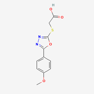 molecular formula C11H10N2O4S B2960165 2-{[5-(4-Methoxyphenyl)-1,3,4-oxadiazol-2-yl]sulfanyl}acetic acid CAS No. 84160-41-8