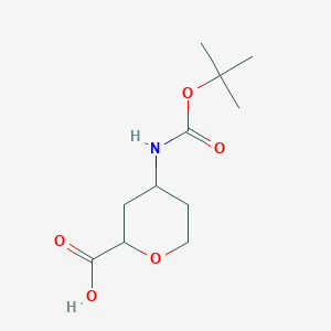 molecular formula C11H19NO5 B2960166 4-{[(Tert-butoxy)carbonyl]amino}oxane-2-carboxylic acid CAS No. 1779582-40-9