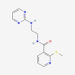 molecular formula C13H15N5OS B2960167 2-(methylsulfanyl)-N-{2-[(pyrimidin-2-yl)amino]ethyl}pyridine-3-carboxamide CAS No. 1208405-63-3