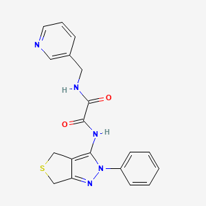 molecular formula C19H17N5O2S B2960168 N'-(2-苯基-4,6-二氢噻吩并[3,4-c]吡唑-3-基)-N-(吡啶-3-基甲基)草酰胺 CAS No. 899969-48-3